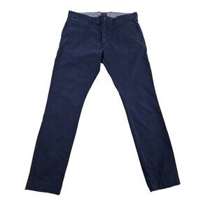 J.Crew Men's $98 250 Skinny Fit Pant Stretch Chino Navy 34X32 AB613 NWOT Classic
